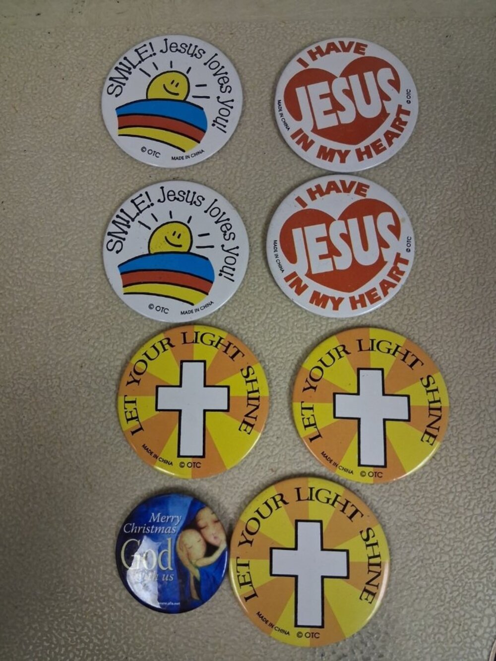 Lot of 12 Vintage Pin Back Buttons Jesus Christian  1970s-80s 90s